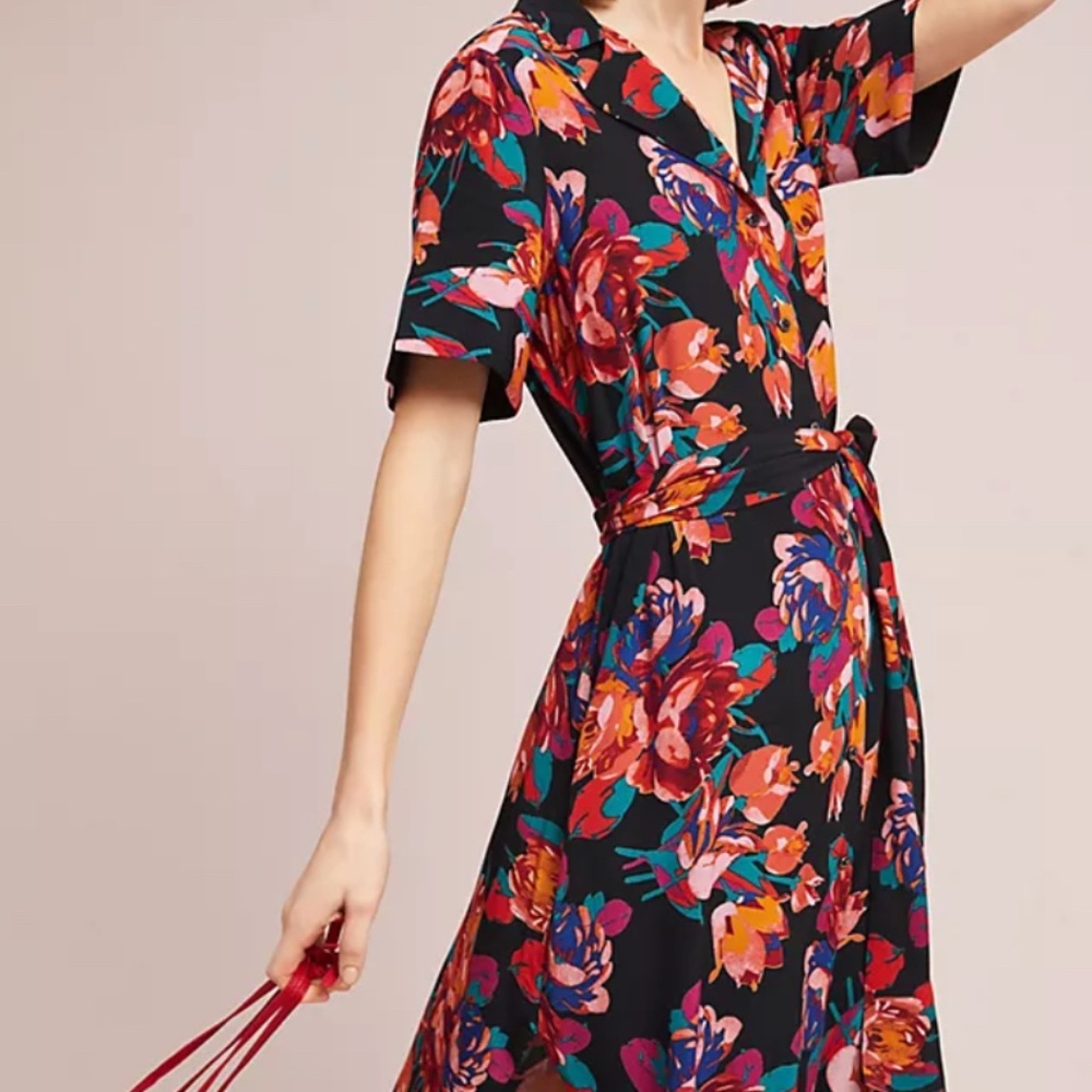 Maeve Floral Buttondown Shirtdress Size S